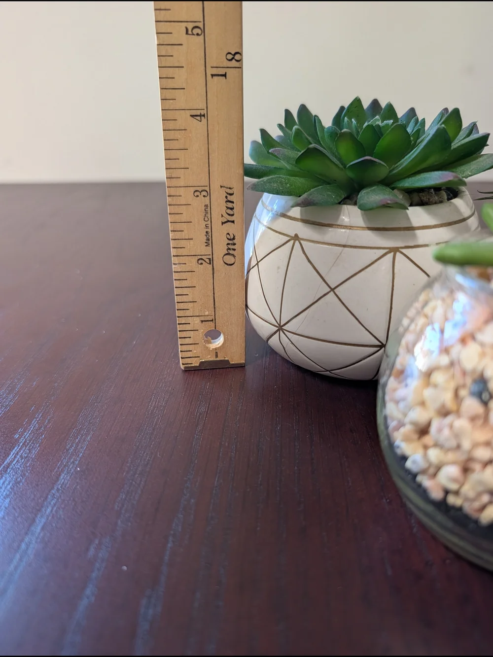 Modern Faux Green Succulent Arrangement in Neutral Planters - Home Accents